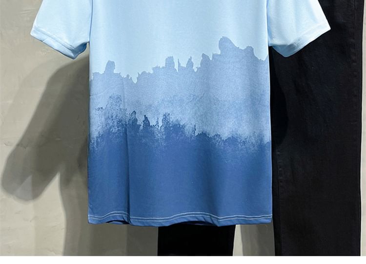 Whyessa - T-shirt met korte mouwen, ronde hals en kleurverloop