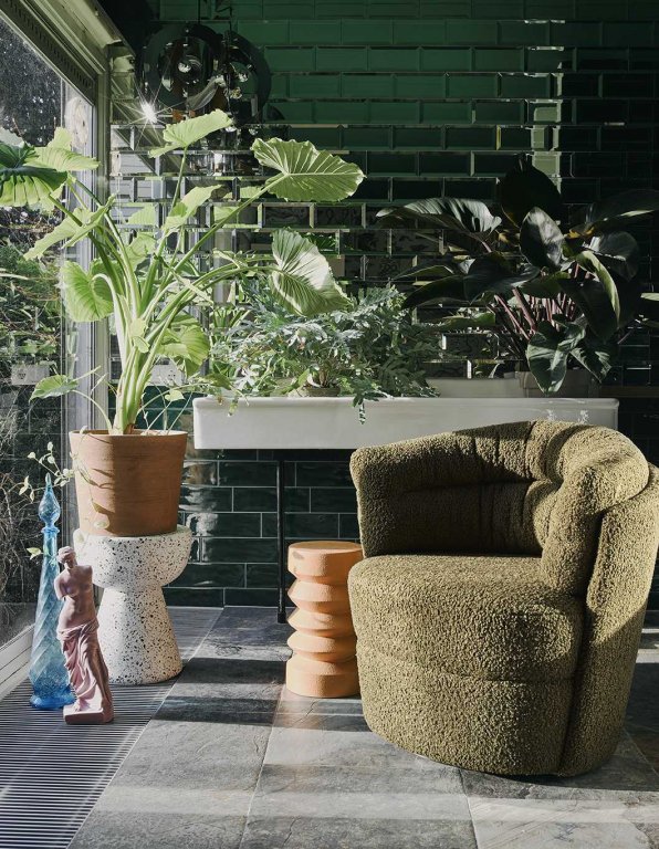 HKliving Stoneware bijzettafel Rouge