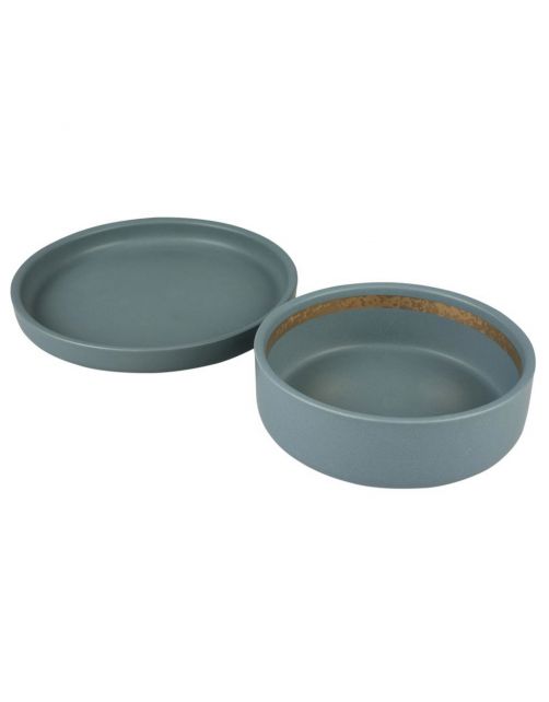 Duvo+ Voer\/Waterbak Hush Blauw - Kattenvoerbak