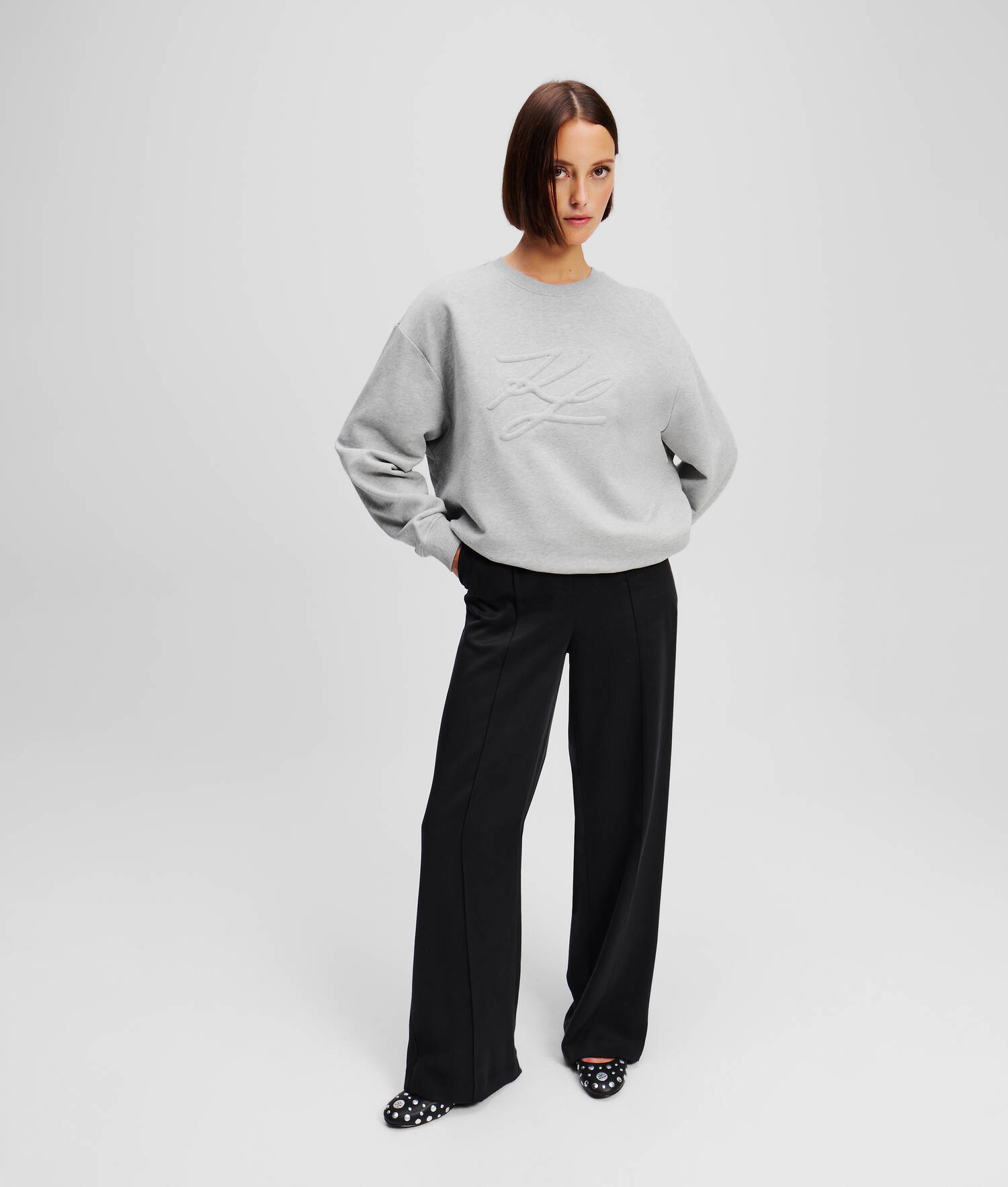 SWEAT-SHIRT KARL AUTOGRAPH - Gris Chiné Clair