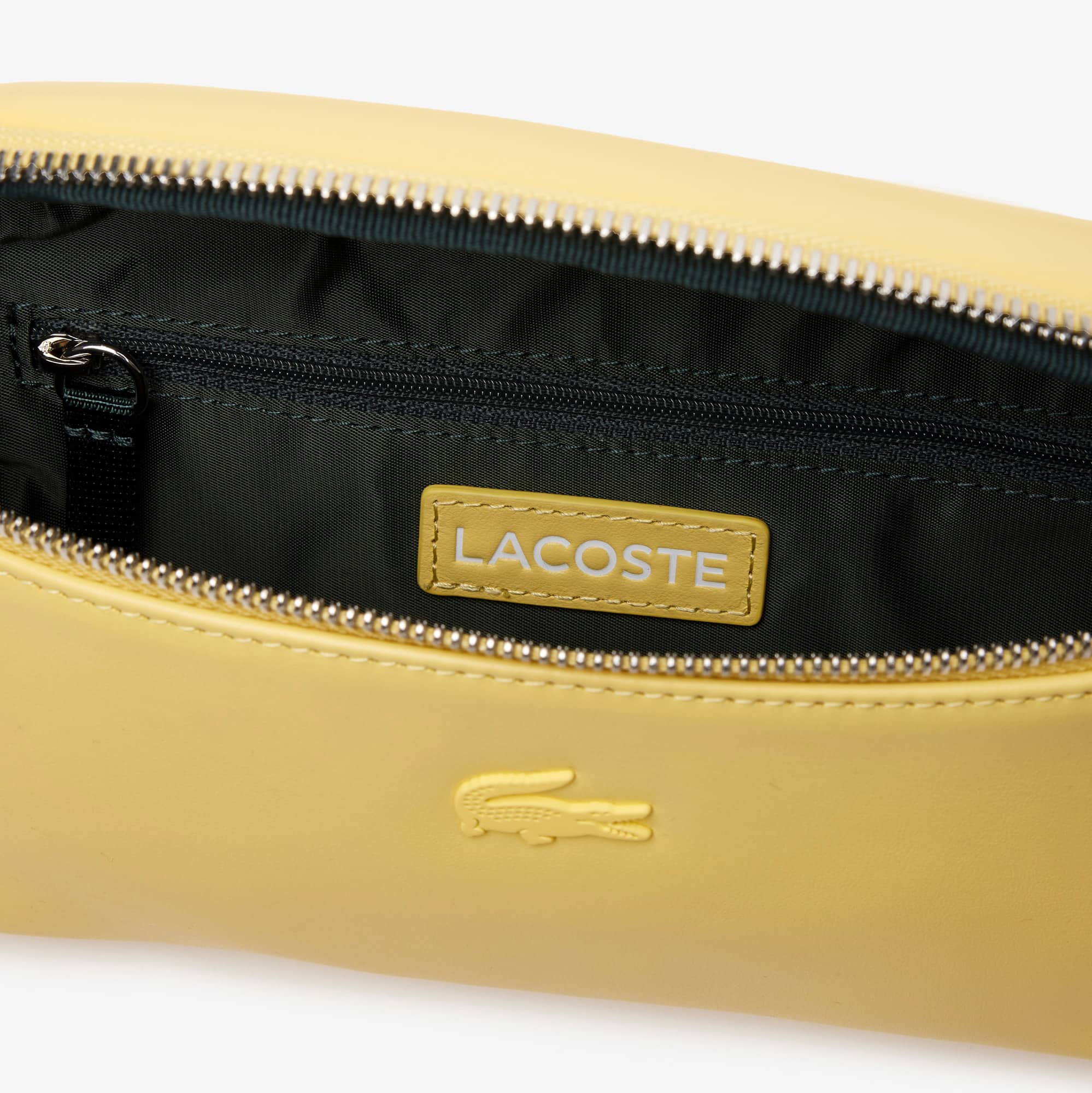 Pochette façon banane en cuir Sacs banane - Jaune - Lacoste - Unisex