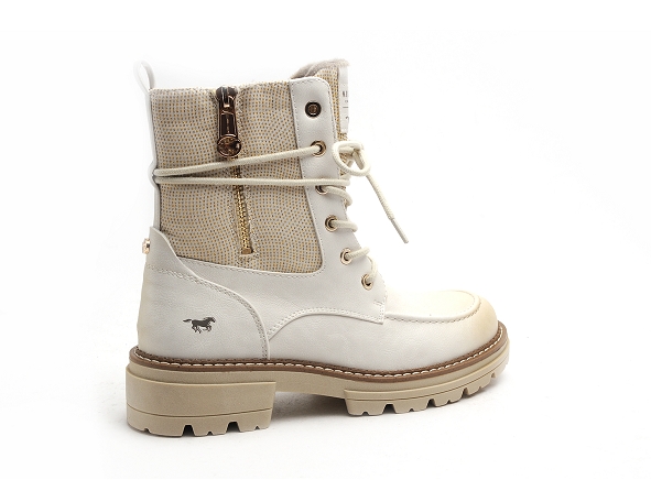 Mustang boots bottine plates femme 1437506 blanc
