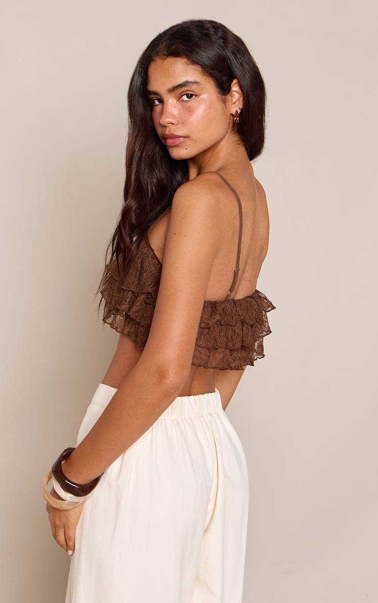 Chocolat Brassière En Dentelle À Volants