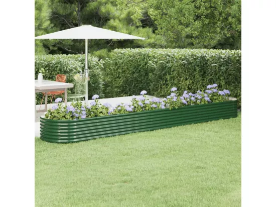 Lit surélevé de jardin Acier enduit de poudre 440x80x36 cm Vert