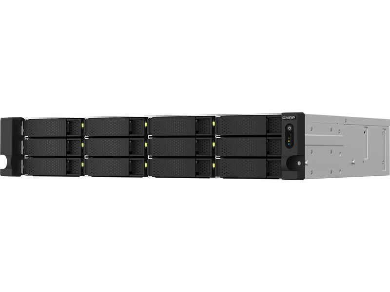 QNAP NAS TS-1264U-RP-8G 12-bay 2HE-Rackmount-NAS mit 12 Einschüben, unterstützt duale 2.5 GBE/-Konnektivität