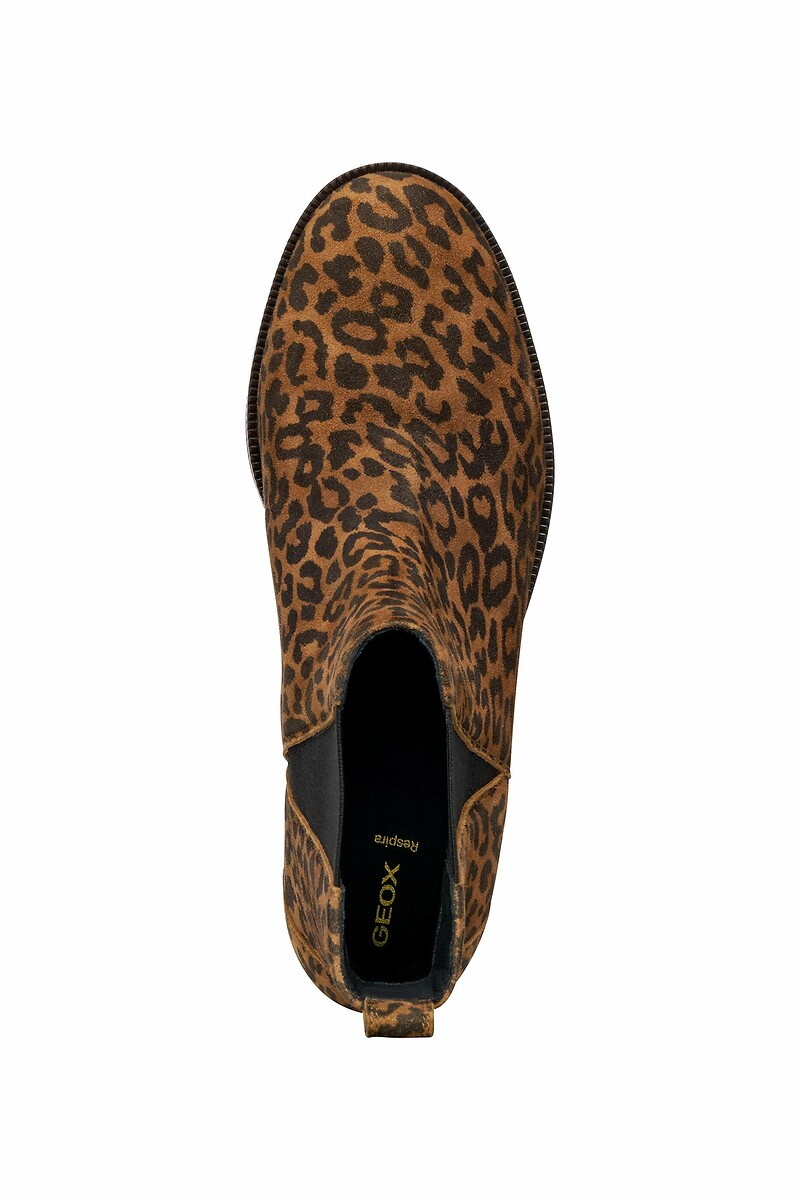 GEOX<br>Botas de tornozelo em couro respirável com zíper Camexia