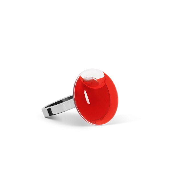 Bague en verre soufflé - Galet Nano Transparent