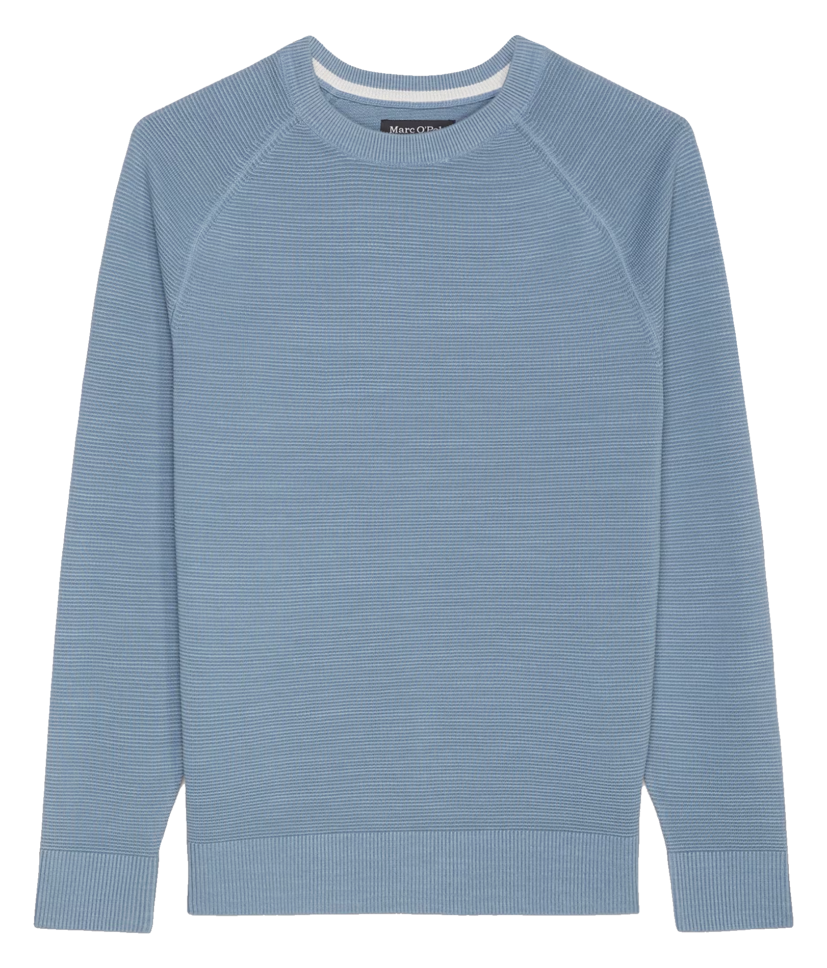 Pull col rond regular-fit en coton bio | Bleu