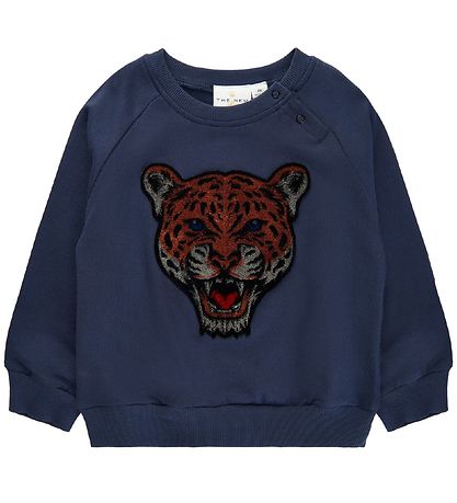 The New Siblings Sweatshirt - TNSDombat - Mood Indigo m. Leopard