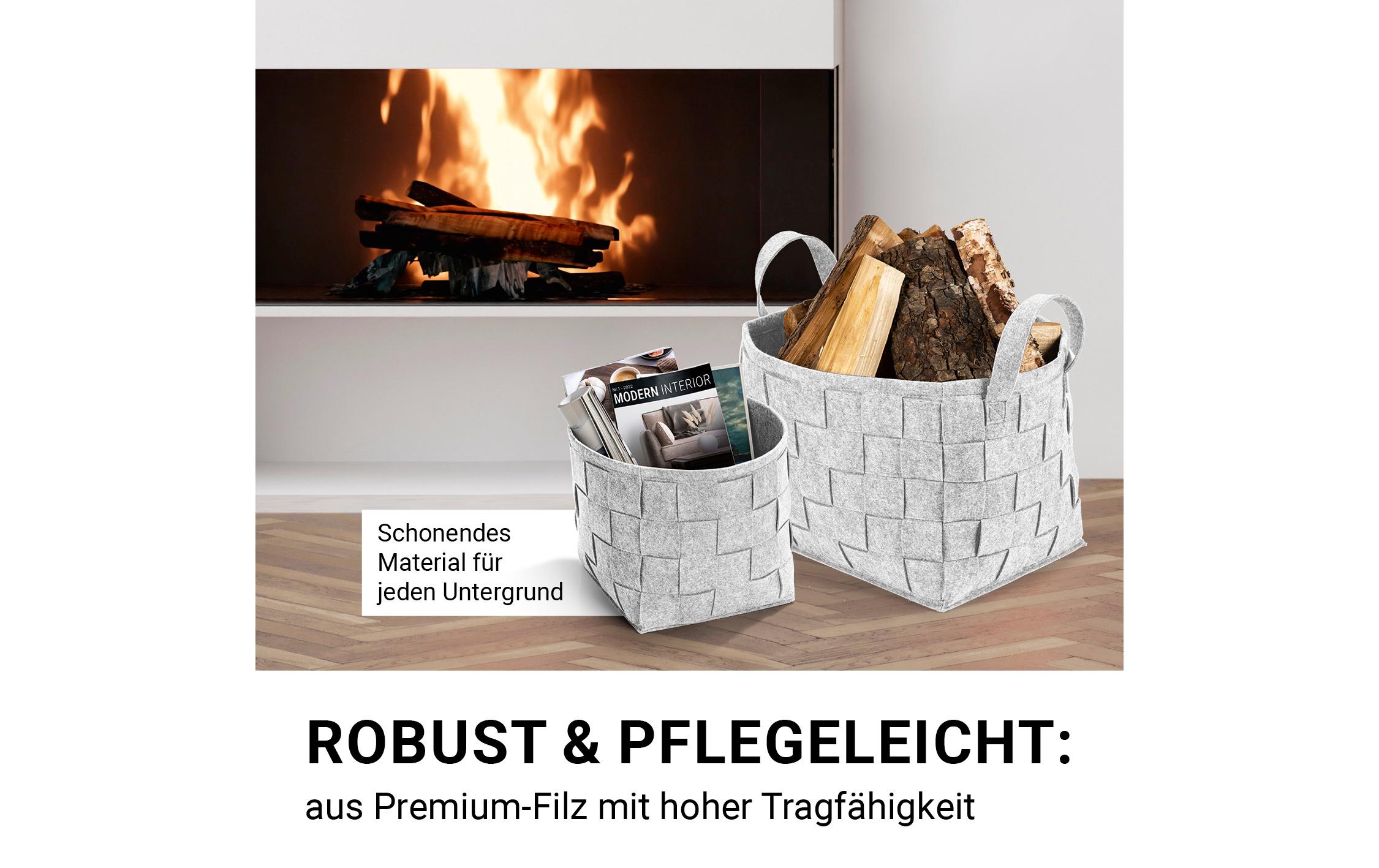 Aufbewahrungskorb Filz 32 cm HellgrauFilz-Aufbewahrungstasche