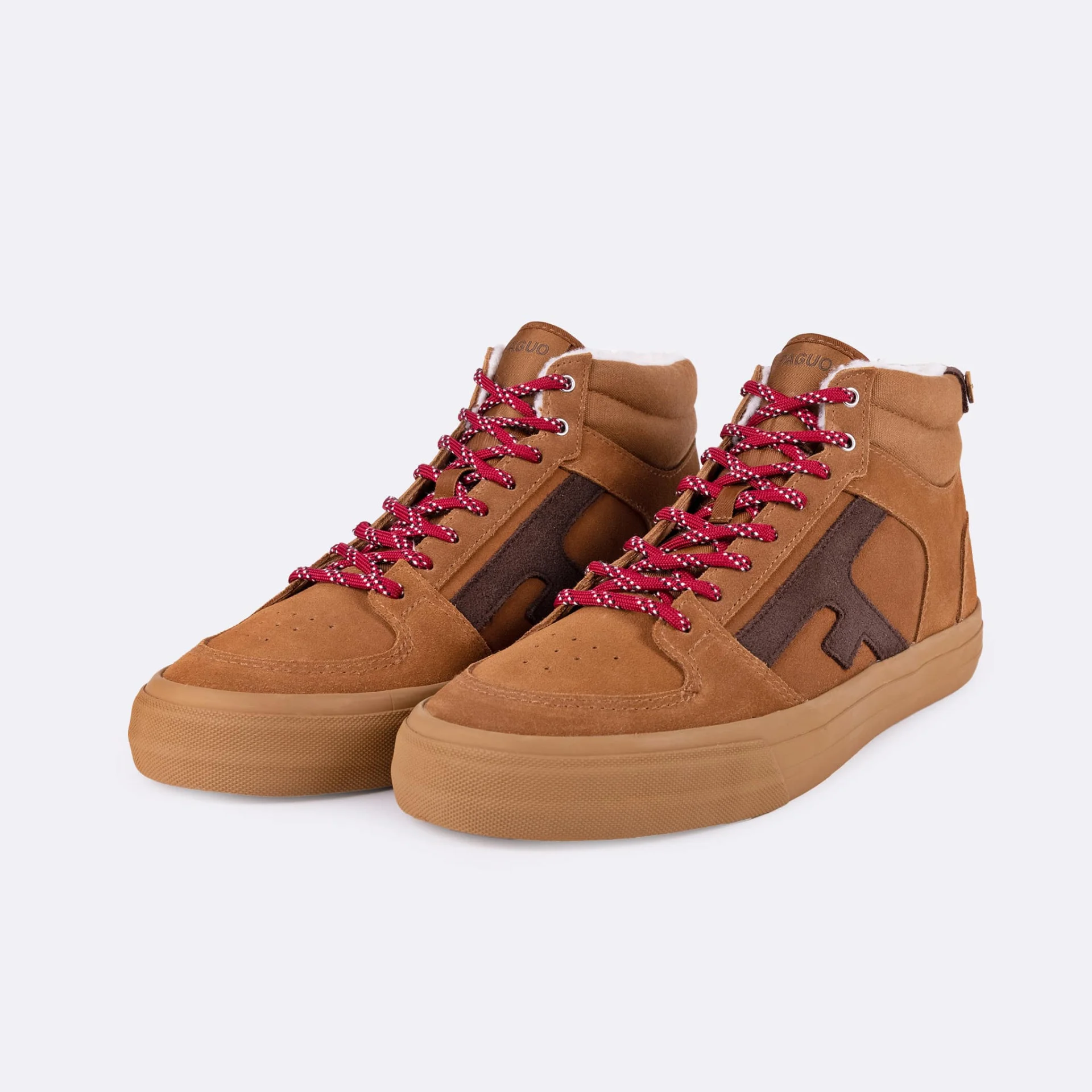 Tennis camel suède et coton - modèle Walnut mid