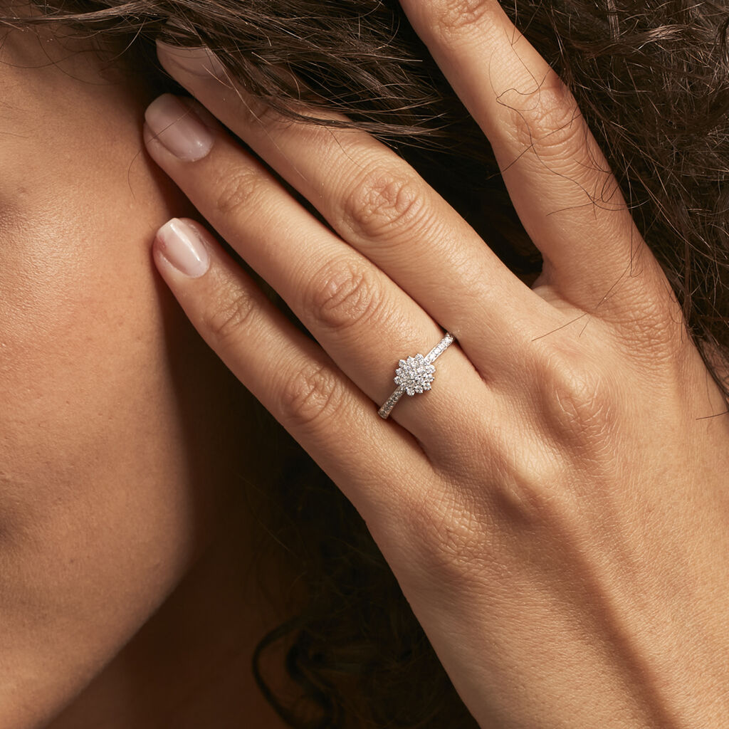 Bague Garoune Argent Blanc Oxyde De Zirconium