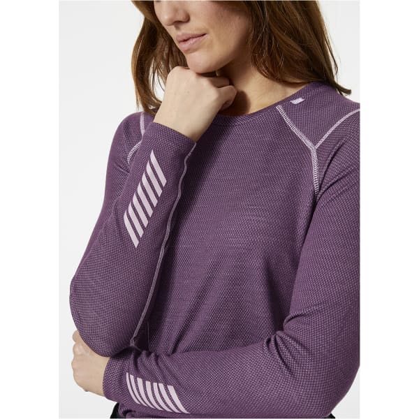 T-shirt thermique HELLY HANSEN W LIFA MERINO MIDWEIGHT CREW AMETHYST/BLACK
