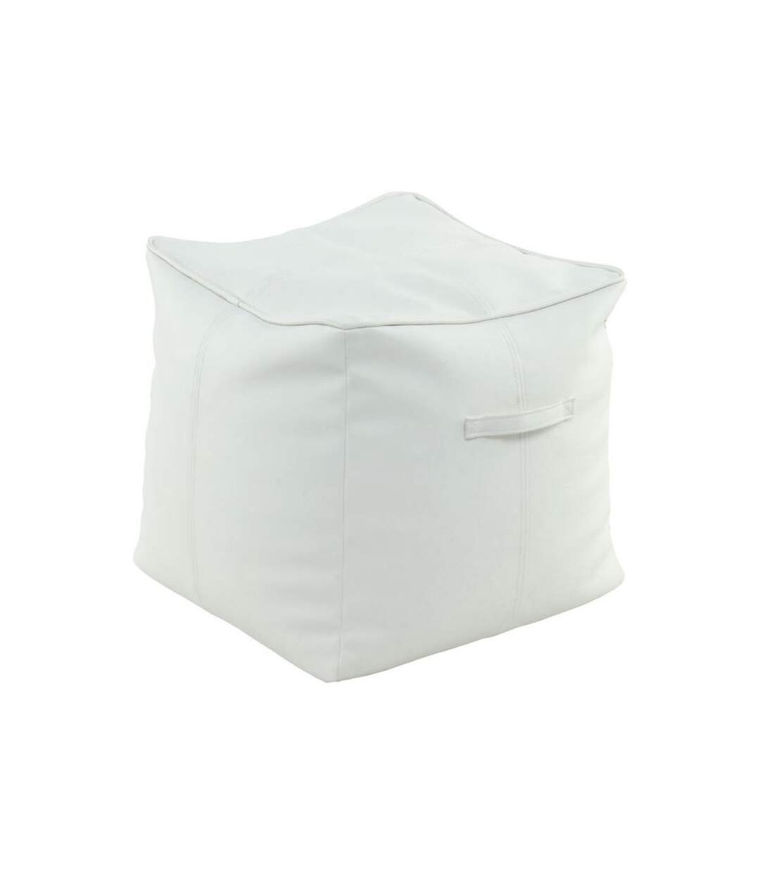 Paris Prix - Pouf Carré Design travis 45cm Blanc