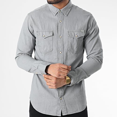 Chemise Jean A Manches Longues Sheridan Gris