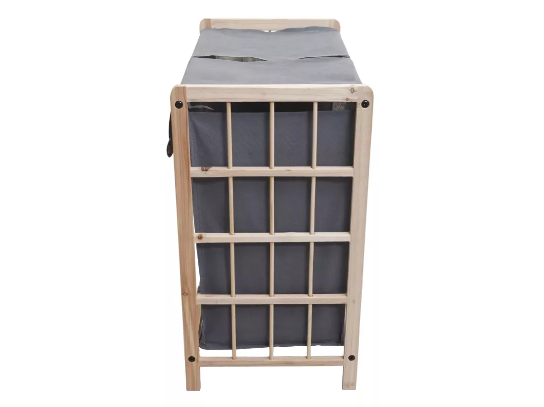Collecteur de linge MCW-B60, brun clair, couvercle gris