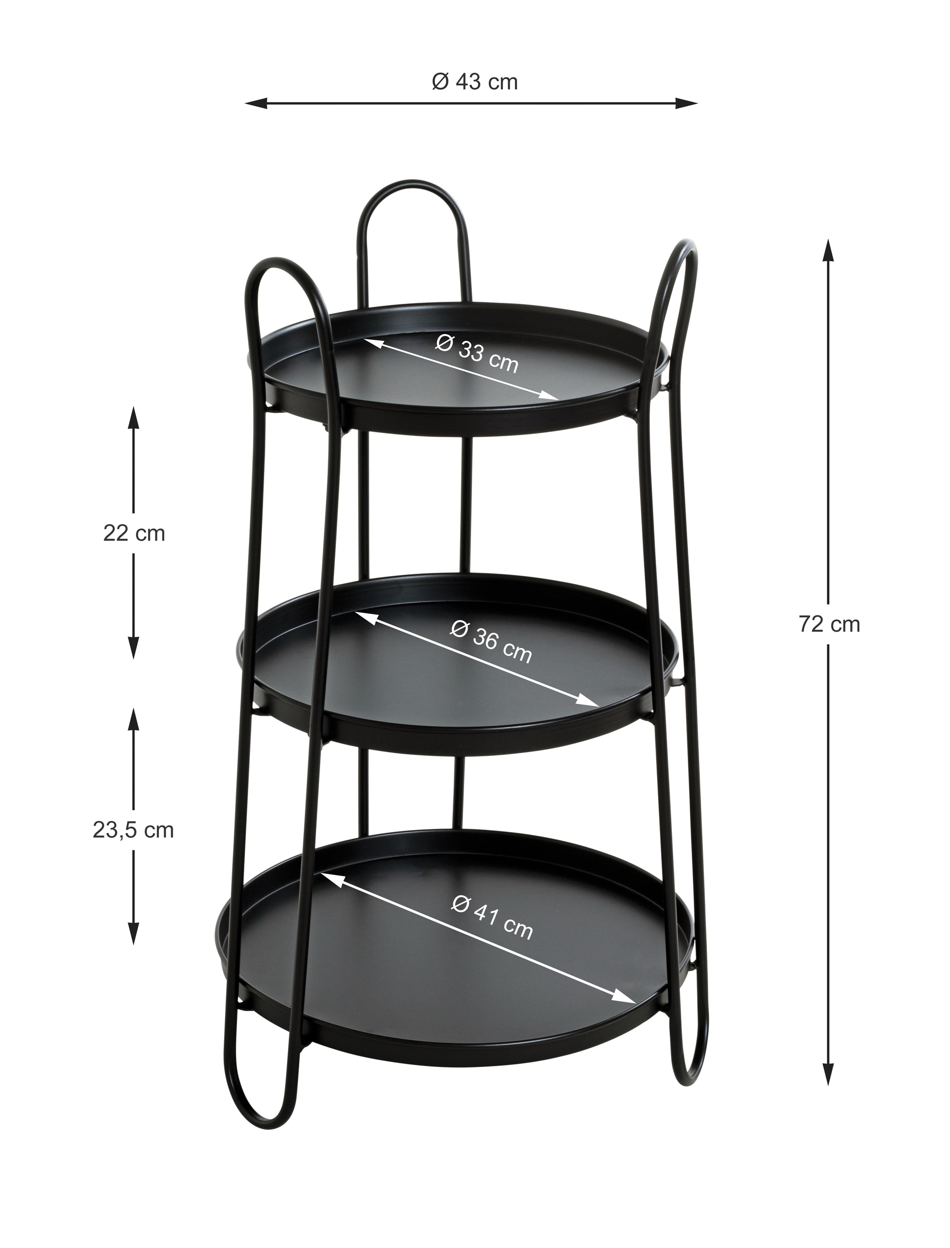 Beistelltisch 43 x 43 cm schwarz
