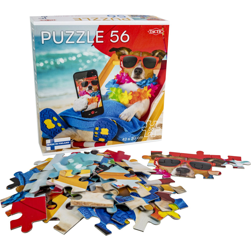 Køb Tactic Games Puzzle Lovers, Dog Resting 56 Pcs Puzzle