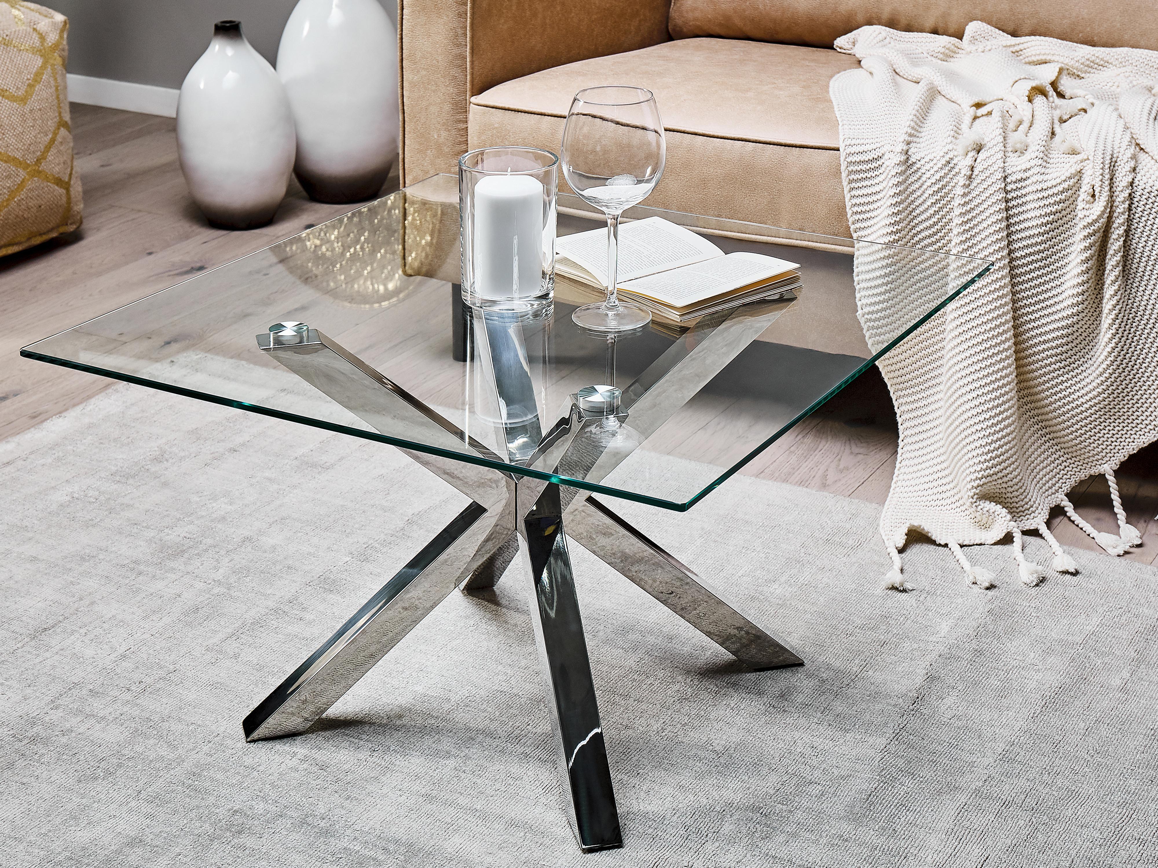 Salontafel STARLIGHT Veiligheidsglas Zilver