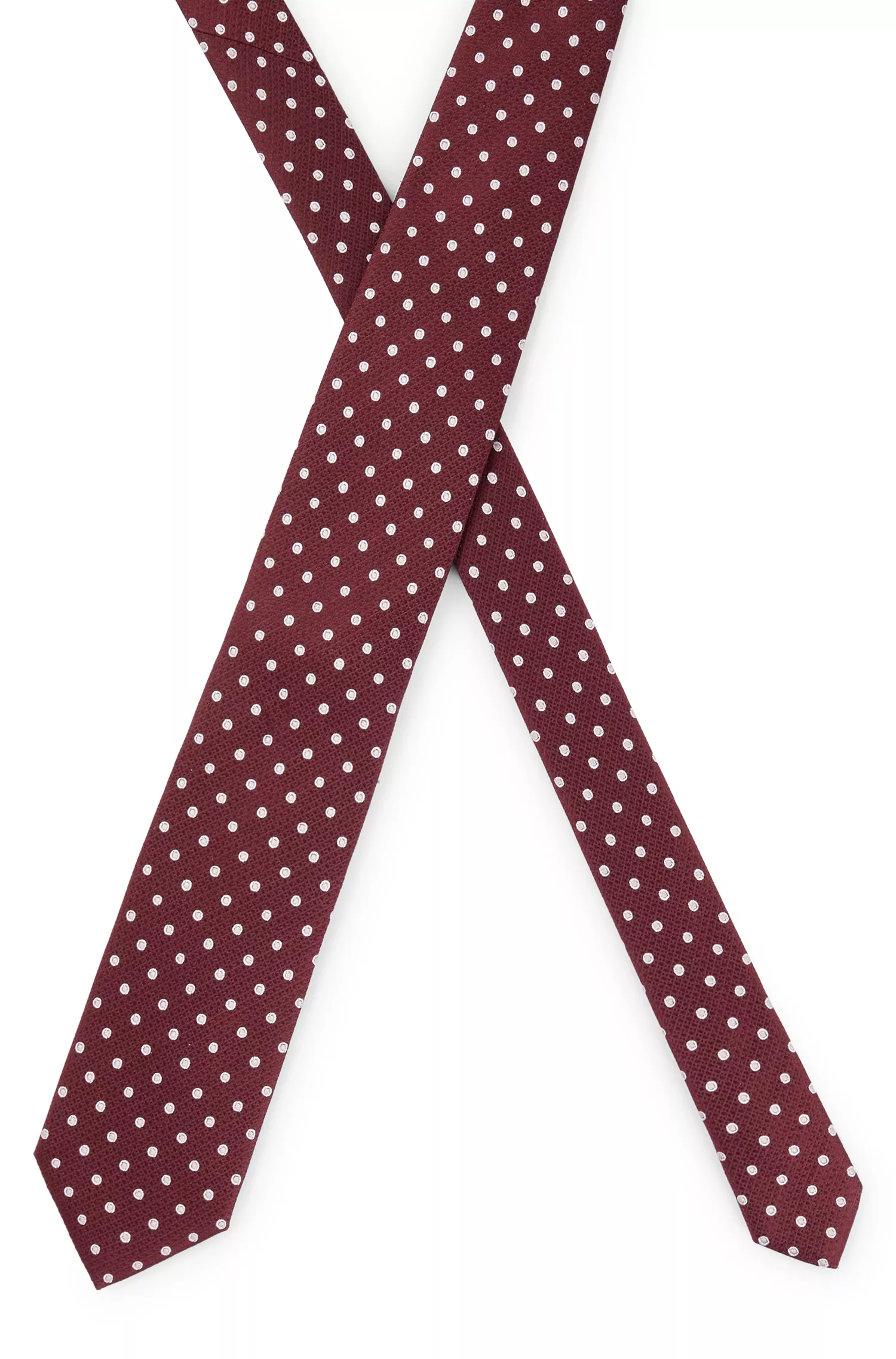 Gravata BOSS preta em jacquard de seda com microestampa.