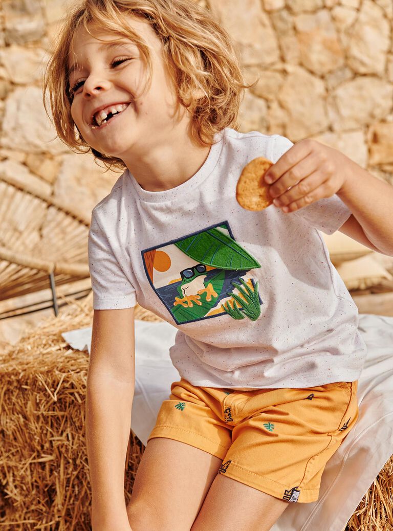 T-shirt écru à manches courtes