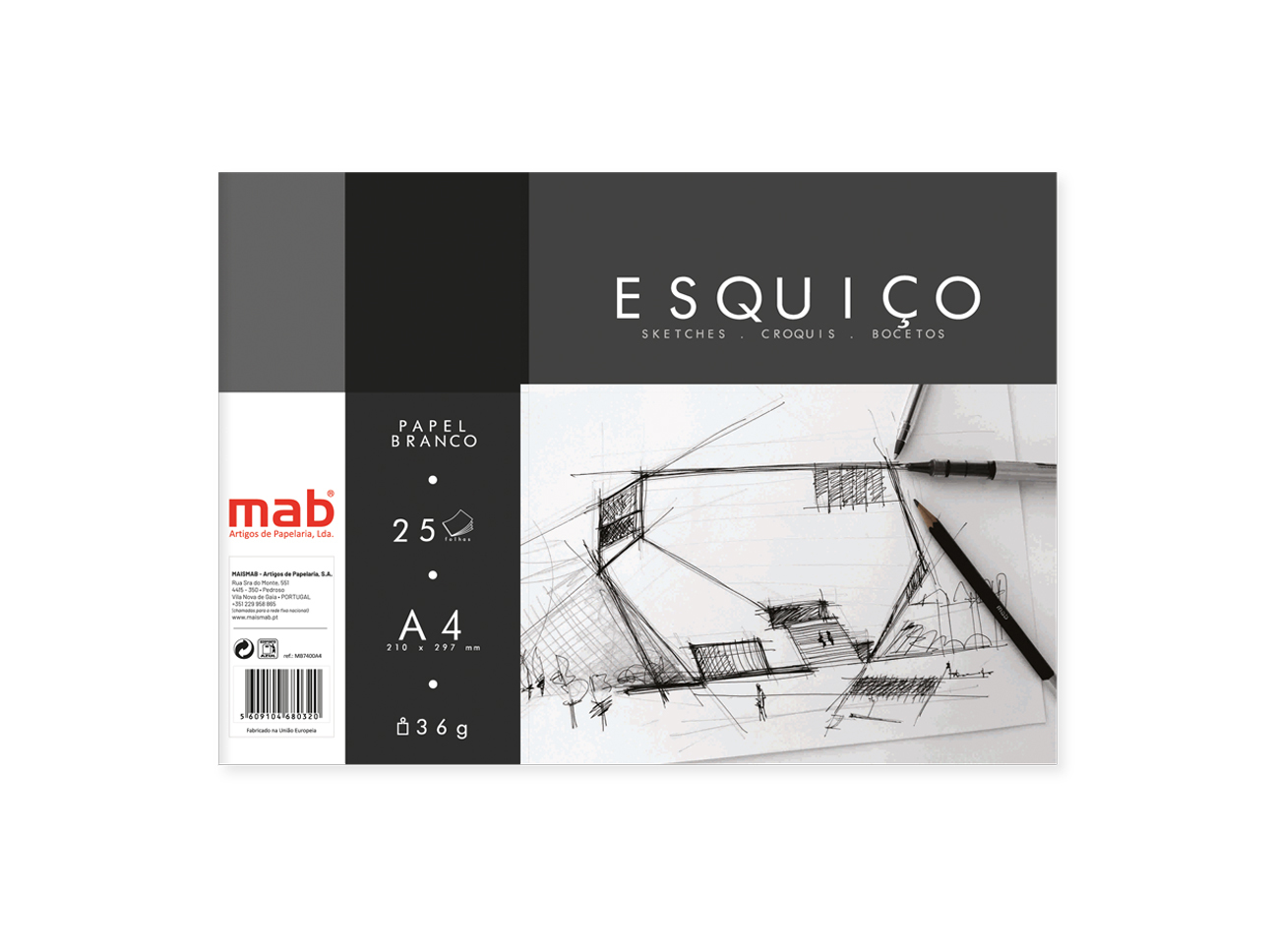 BLOCO PAPEL ESQUIÇO MAB A4 36G 50 FOLHAS