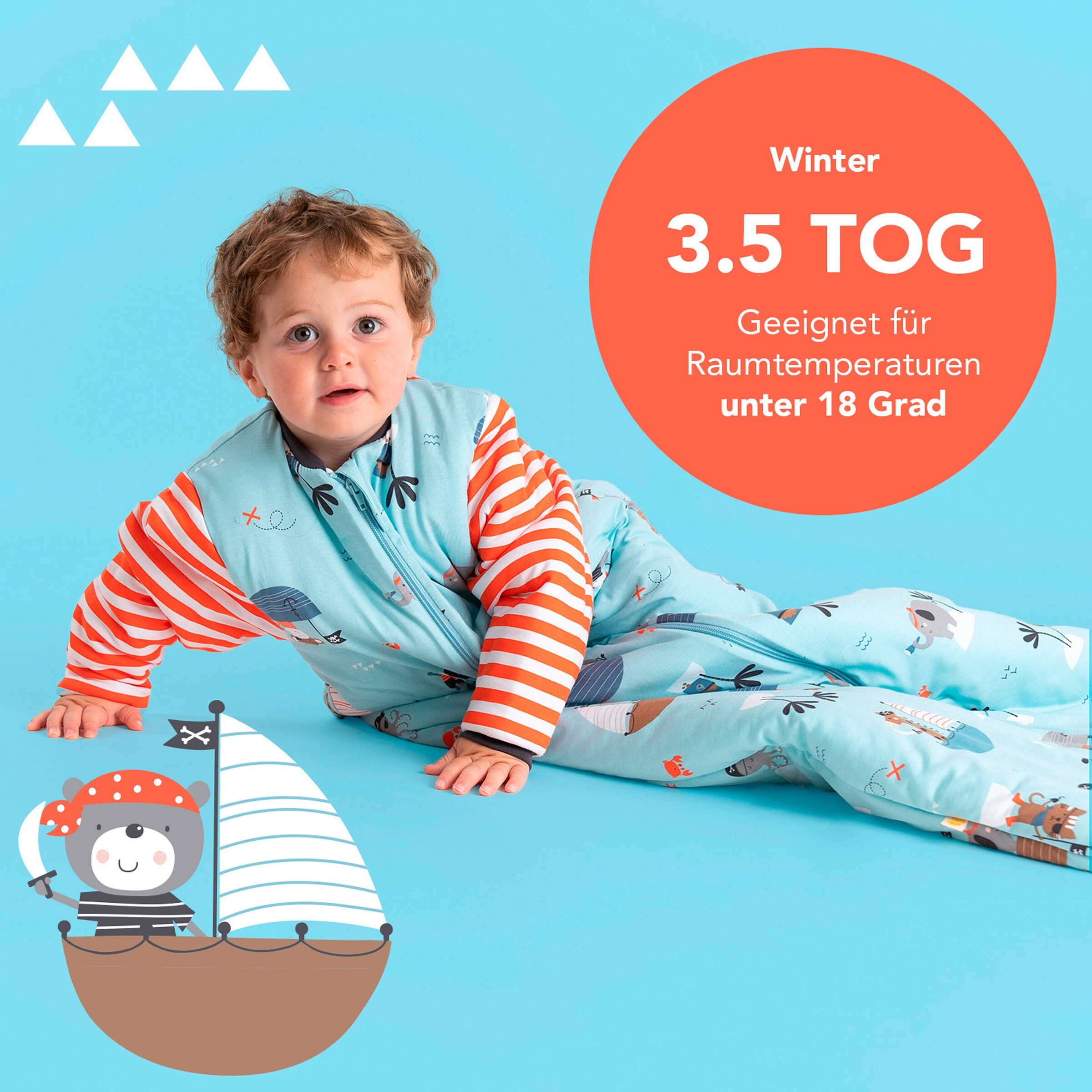 schlummersack Schlafsack ohne Füßen 3.5 Tog Pirat