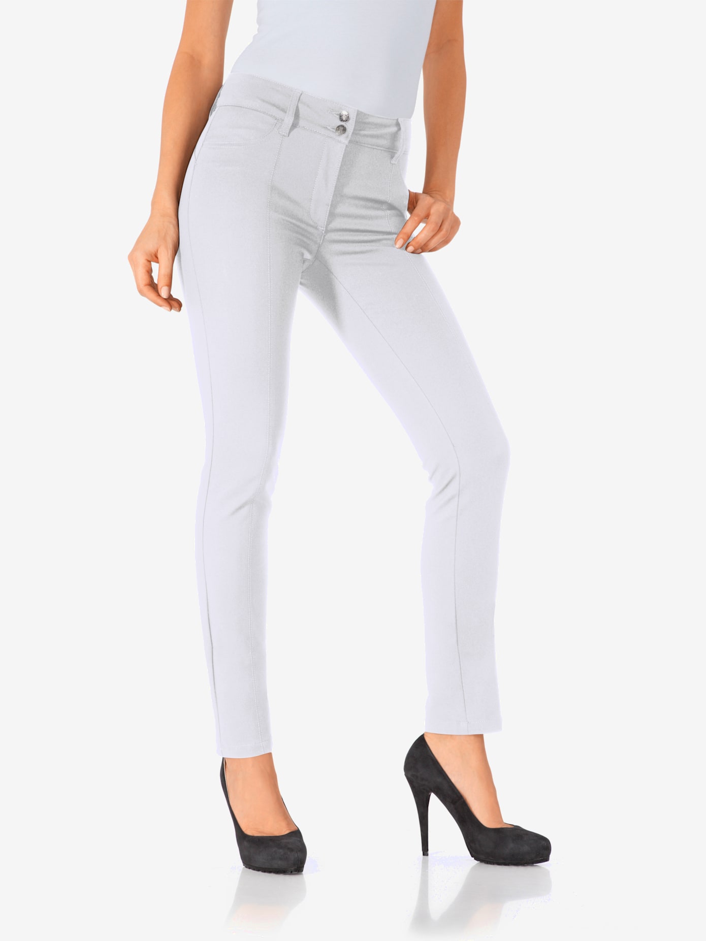 Pantalon effet ventre plat coupe skinny