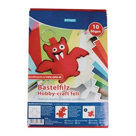 Stylex Bastelfilz 10 Bogen, 20 x 30 cm, farbl. sortiert