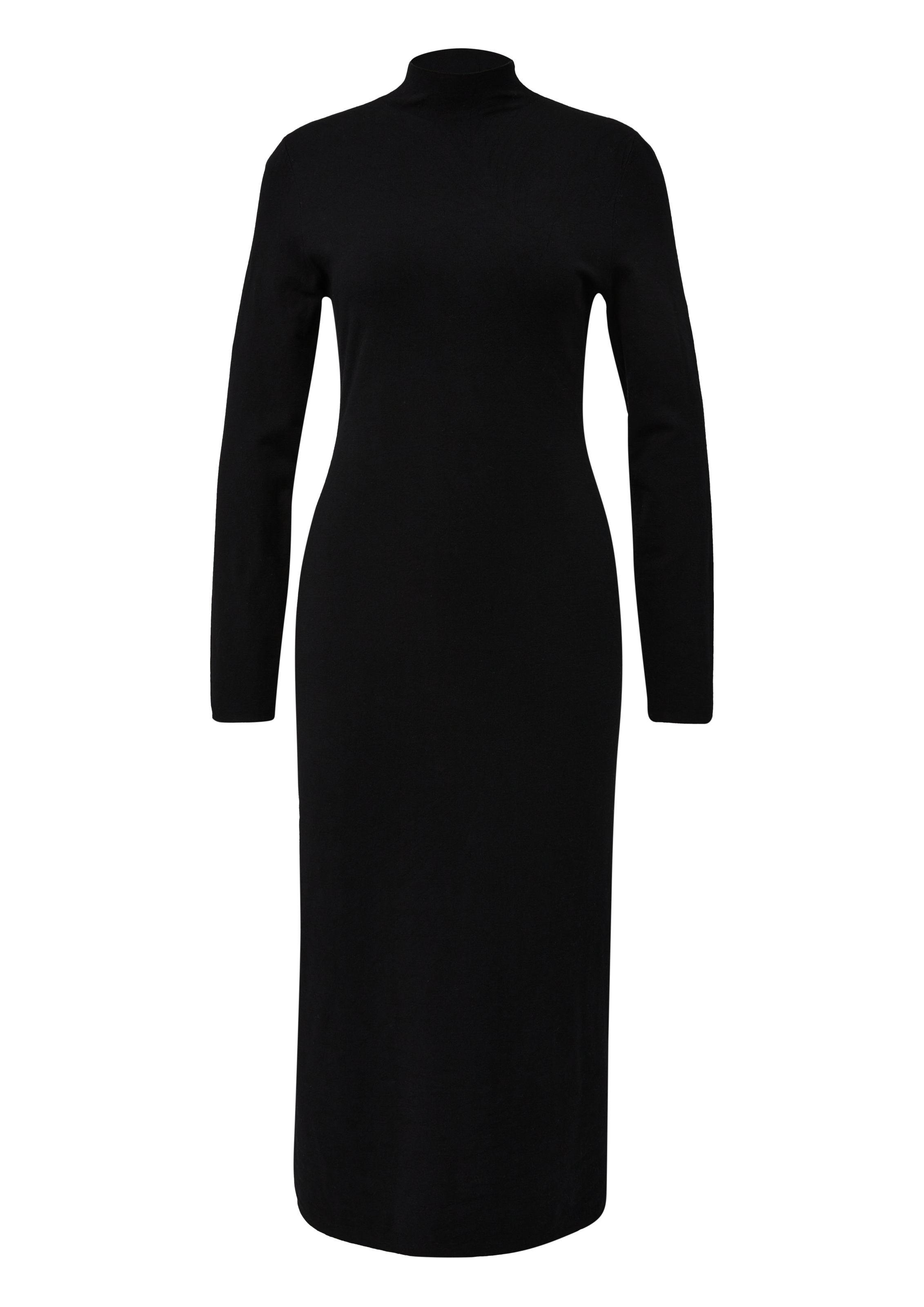 s.Oliver BLACK LABEL Strickkleid Ohne Taschen 3/4 lang, mit Stehkragen