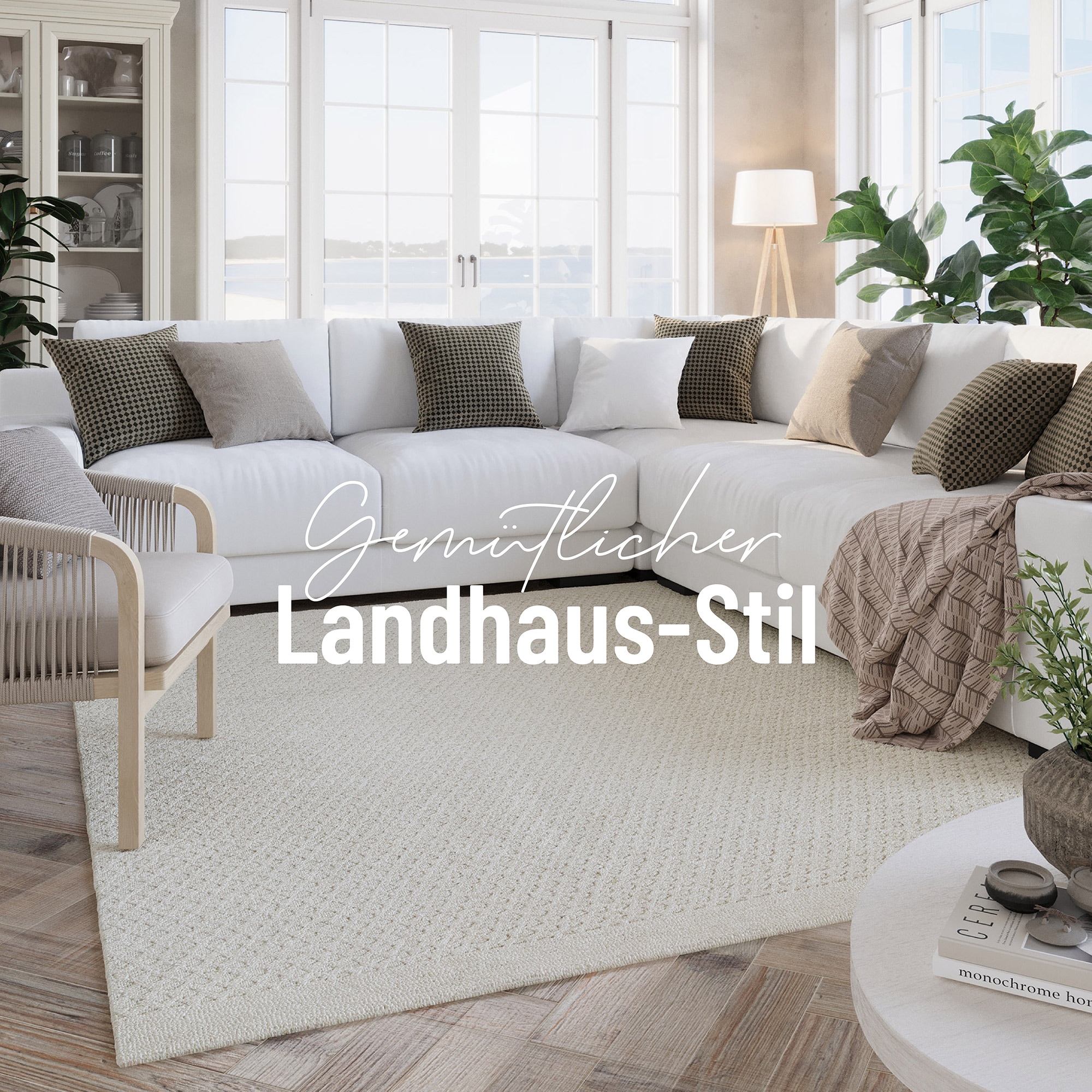 Wecon home Wollteppich »Hamptons THIRTYEIGHT« rechteckig 11 mm Höhe Läufer, Schurwolle, Kurzflor, Wohn- & Schlafzimmer, elegant, Waben