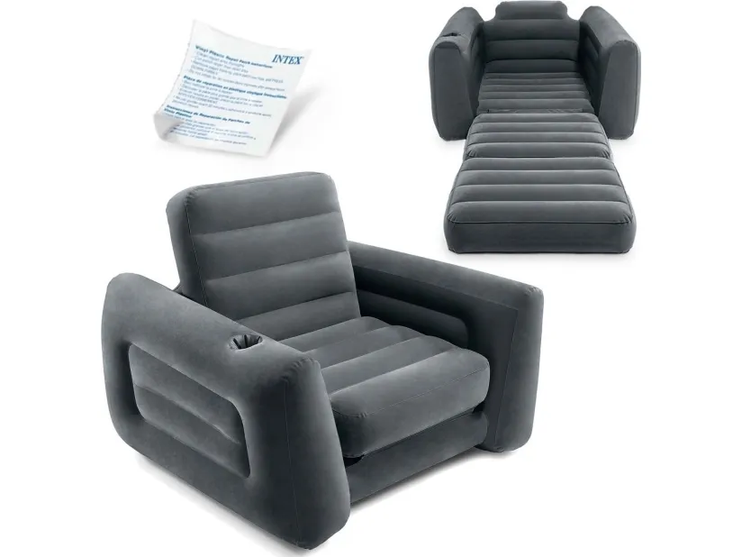 Intex Pull-Out Chair, Enkelt stol, Grå, PVC, 2240 mm, 1170 mm, 660 mm