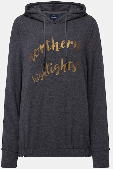 Hoodie, Statement Print, Kapuze, Langarm, elastischer Saum