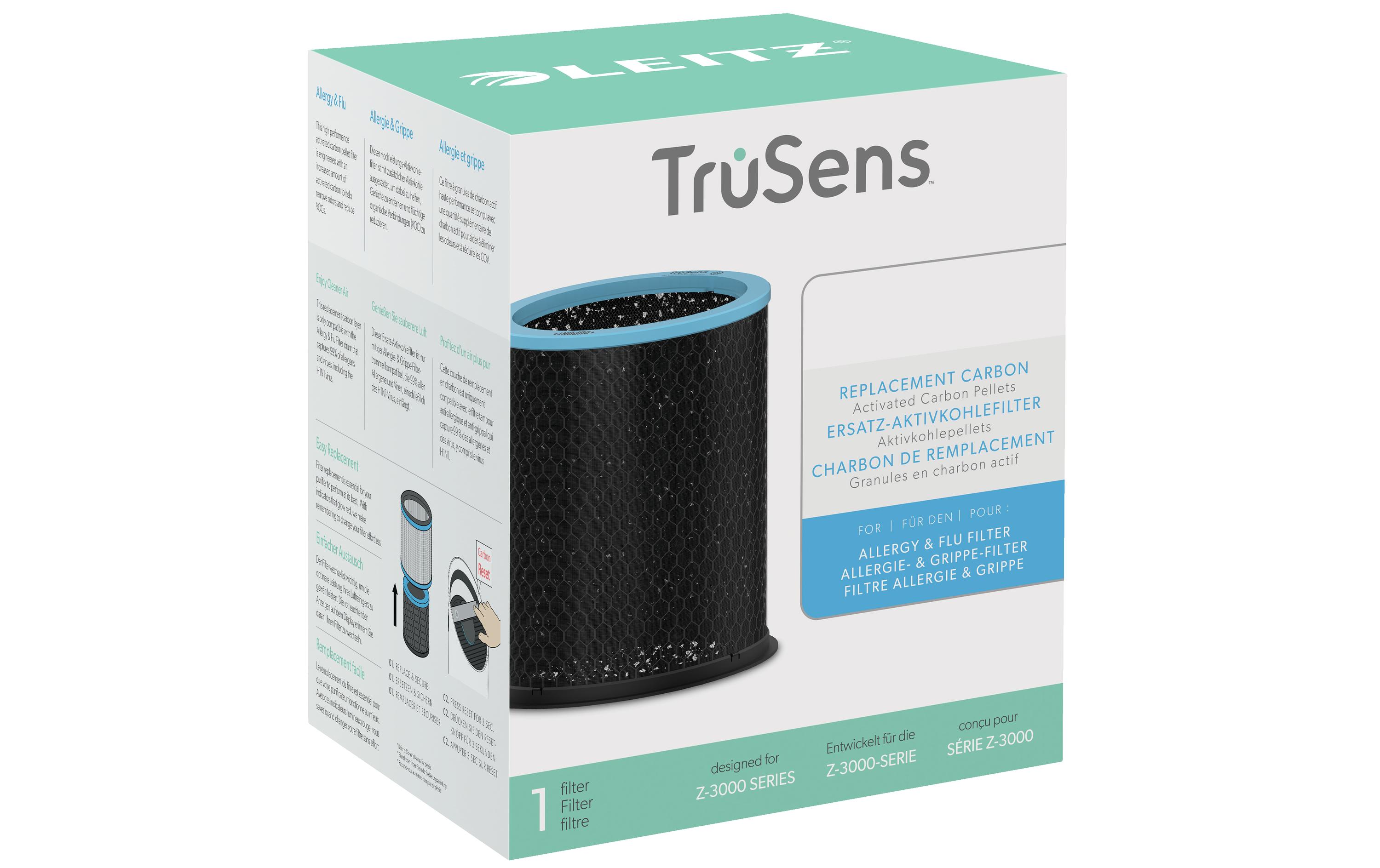 HEPA-Filter TruSens Allergie & Grippe 1 Stück3-in-1 HEPA Filtertrommel kompatibel mit Leitz TruSens Z-3500