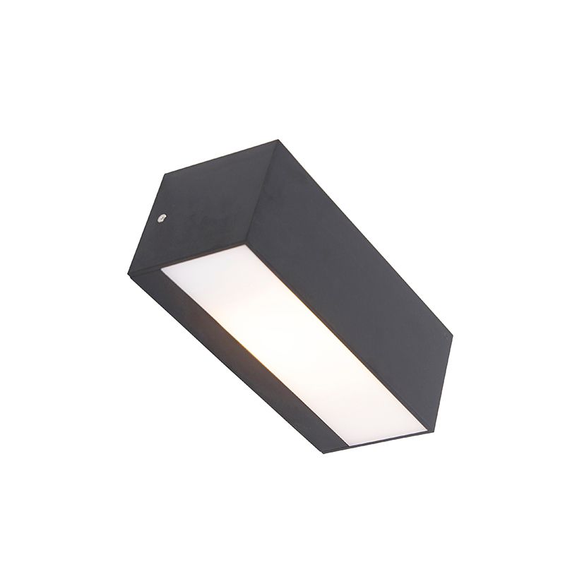 Moderne wandlamp zwart met lichteffect IP54 - Houks
