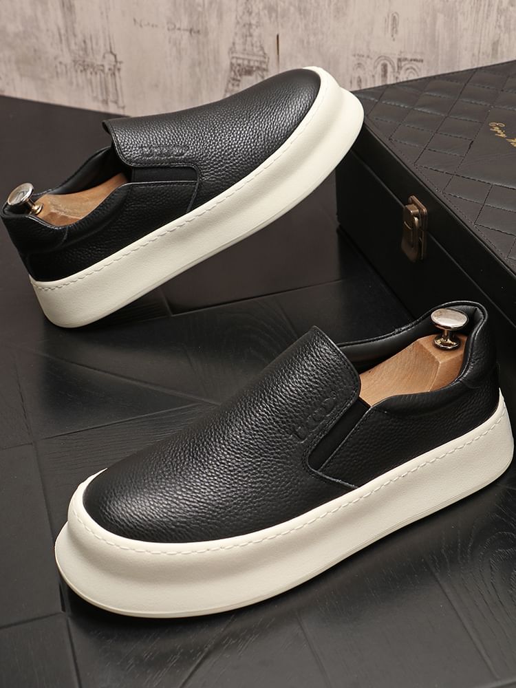 Mr Ozera - Platform Plain Slip Ons