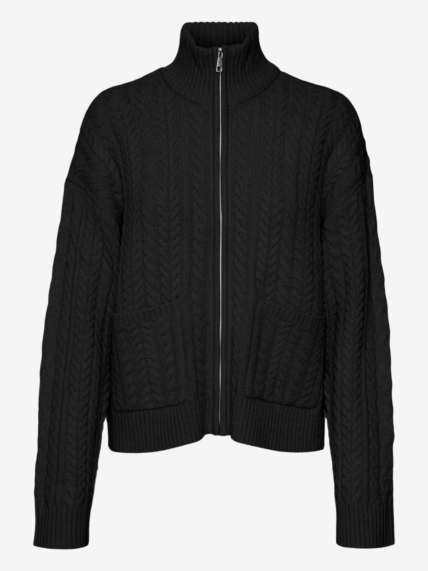 Esther Long Sleeve Highneck Zip Cardigan