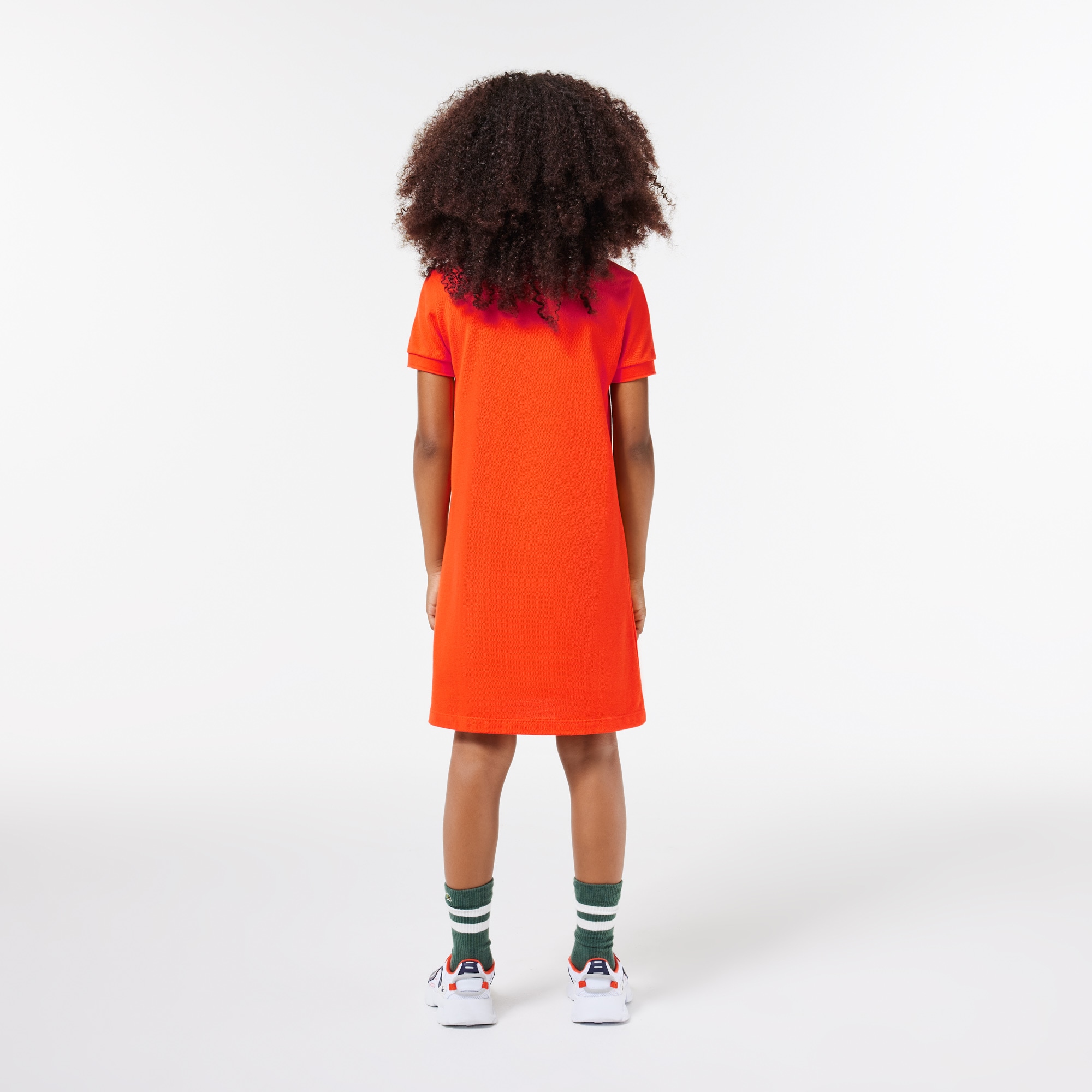 Robe polo Fille en piqué de coton uni Pantalons & Robes - Orange - Lacoste - Fille