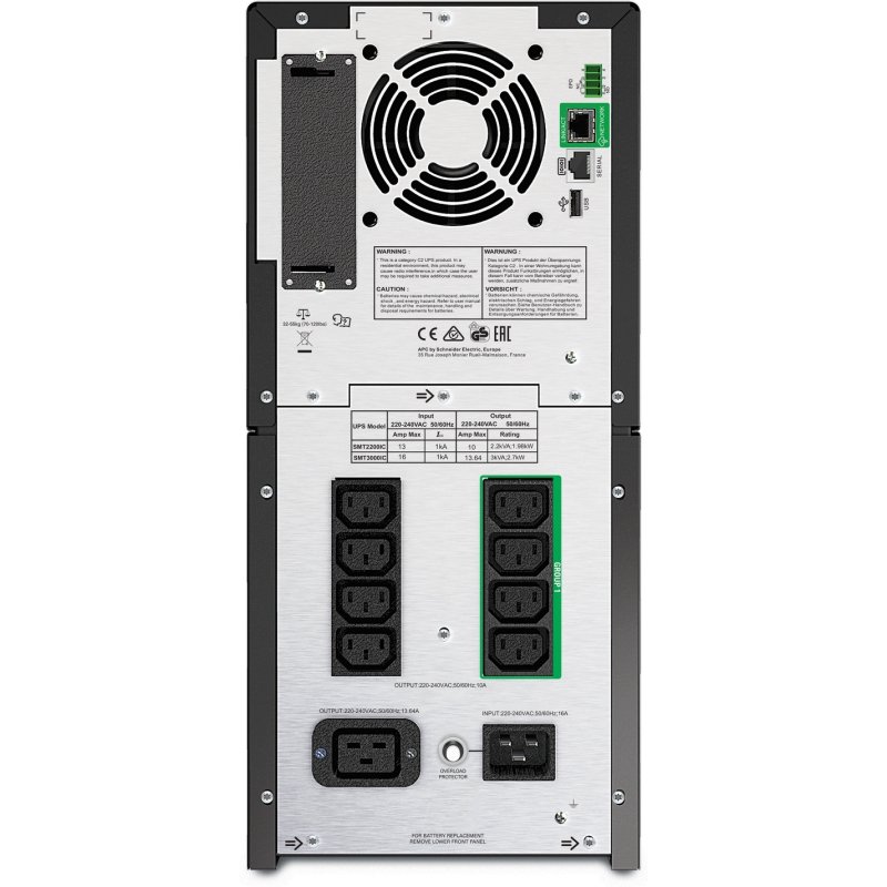 APC Smart-UPS SMT3000IC - 8x C13, 1x C19, USB, SmartConnect, 3000VA