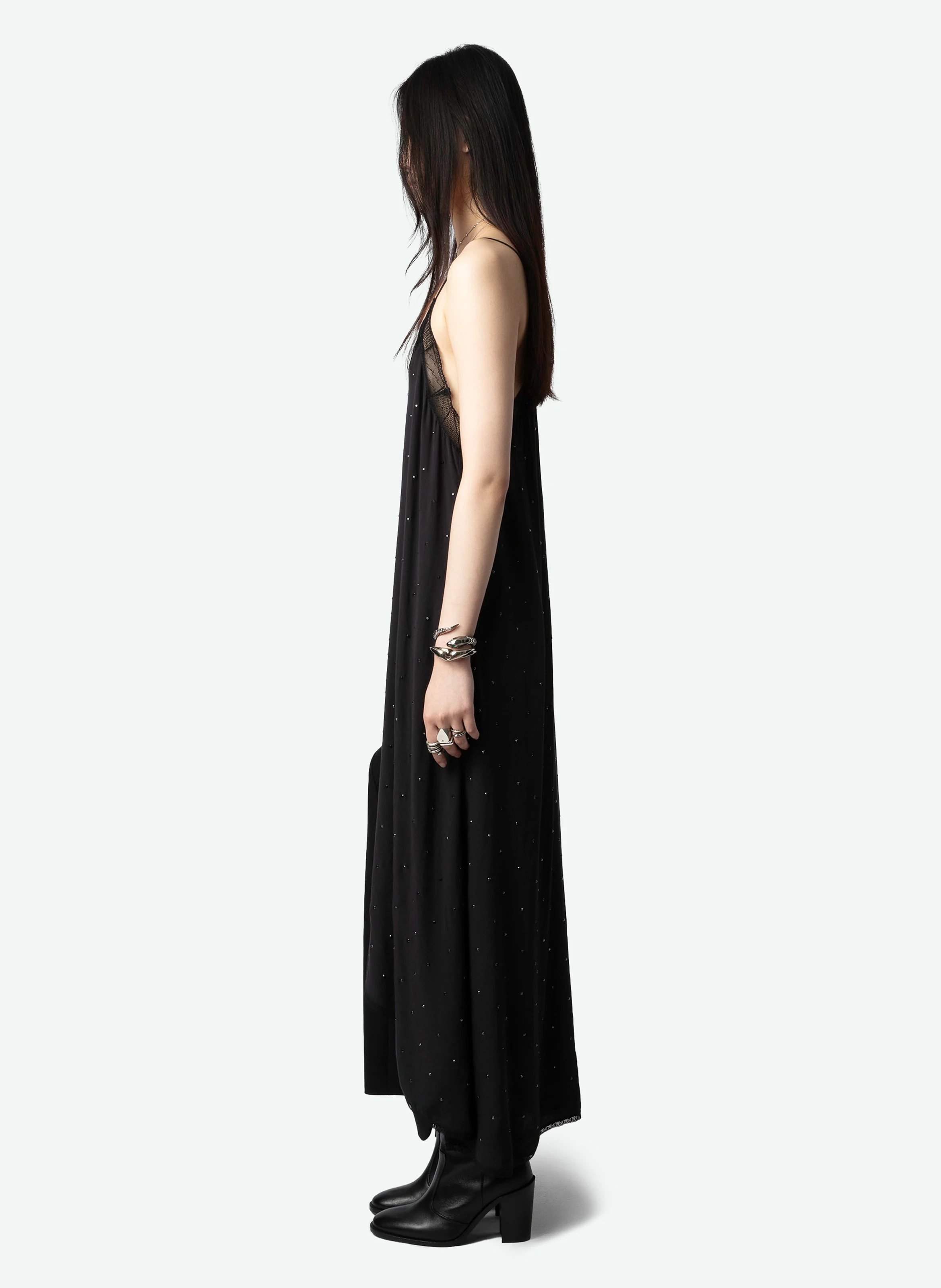 RISTY - Robe longue esprit lingerie | Bleu