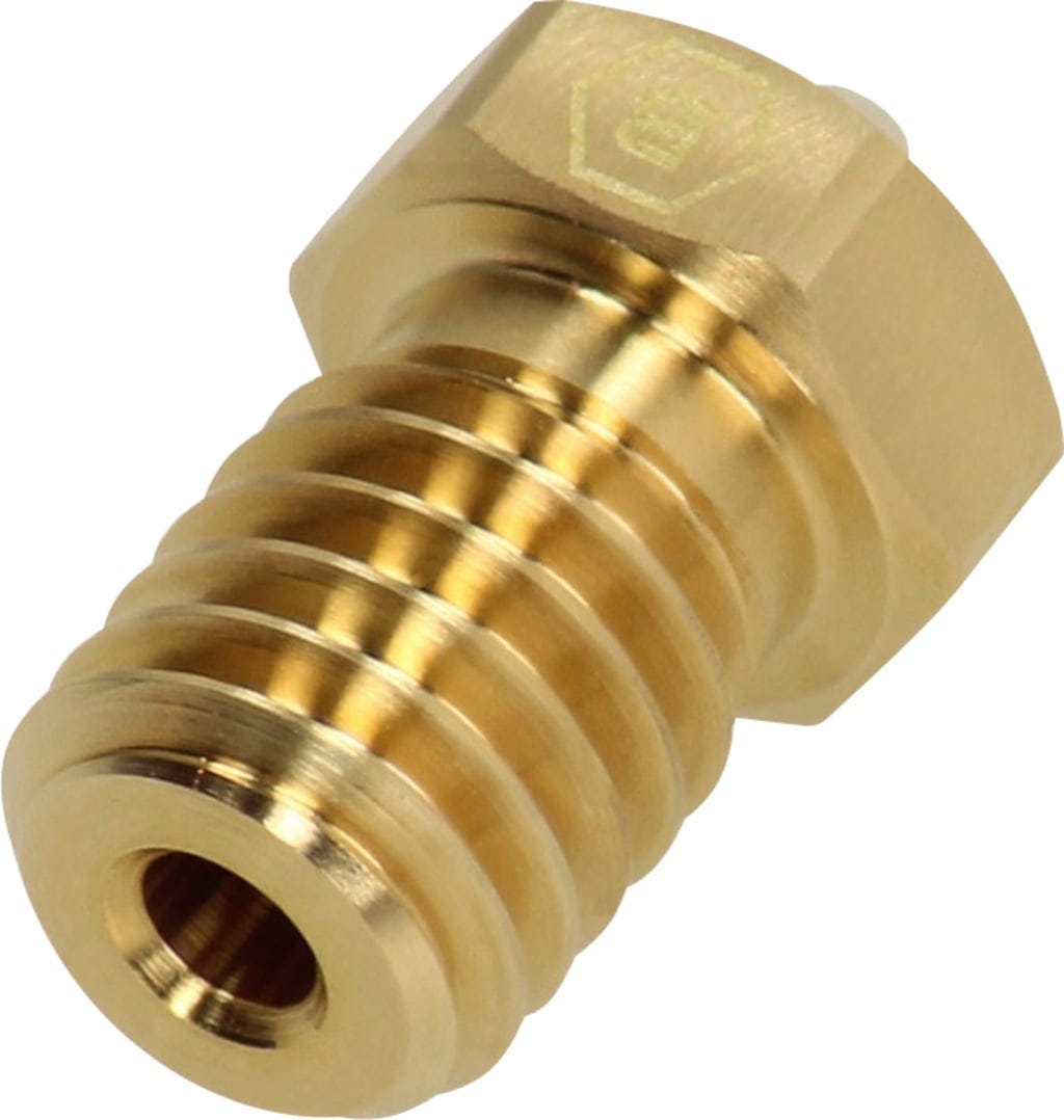 BROZZL  Düse Messing für E3D V6, 0,2 mm    Die Allround Düse für E3D V6 in verschiedenen Durchmessern aus Messing