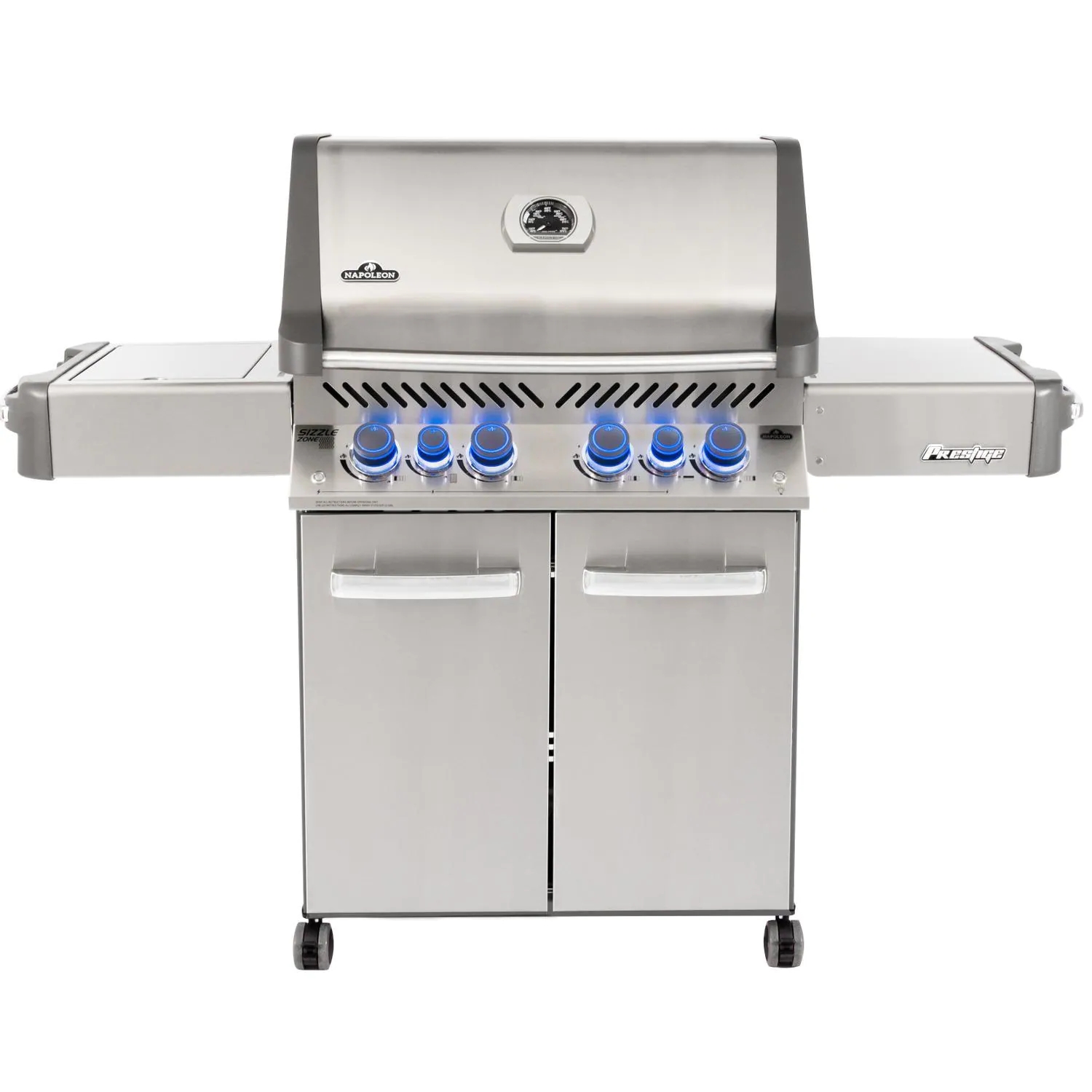 Churrasqueira a gás propano Napoleon Prestige 500 com queimador traseiro infravermelho, queimador lateral infravermelho e kit para rotisserie - P500RSIBPSS-3