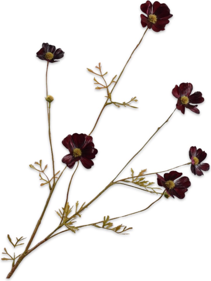 Silk-ka kunstbloem Cosmea donker rood 77 cm