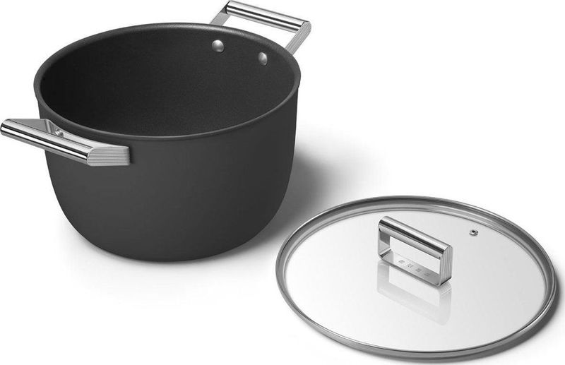 Smeg CKFC2411 Kookpan Zwart 24 cm tot 250 graden - Inclusief deksel