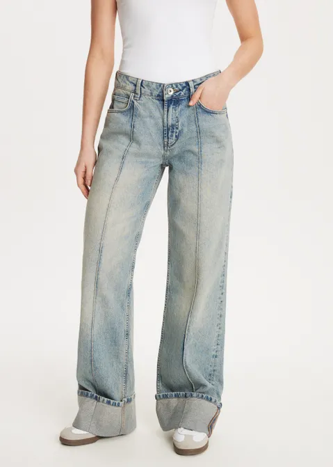 Wijde pintuck jeans jeans (BLW.TIN)