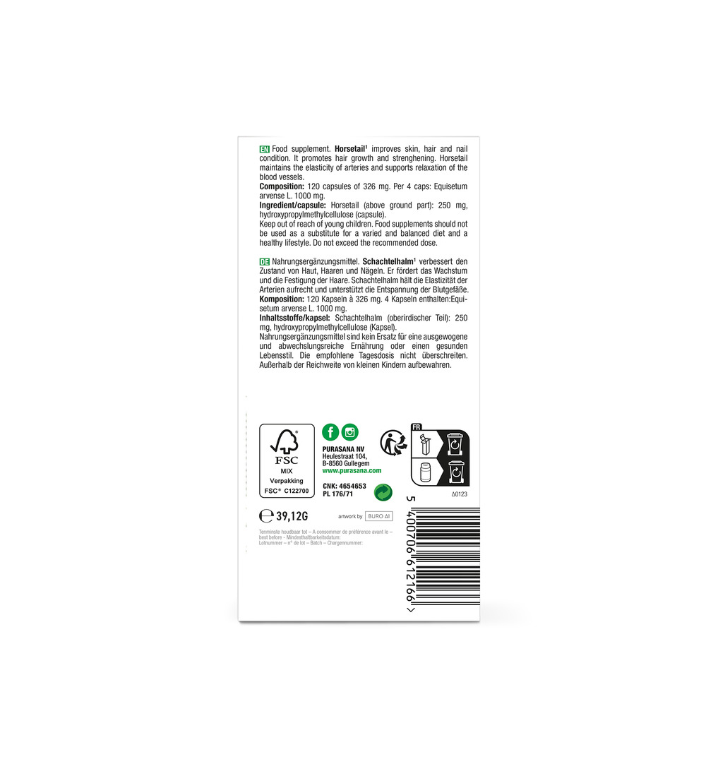 Purasana Heermoes/Prele Vegan Bio (120 vega capsules)