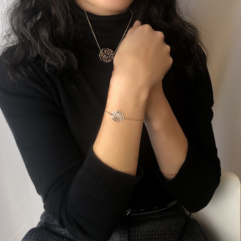Collier argent et plaqué or TREFLE - LorenzoR