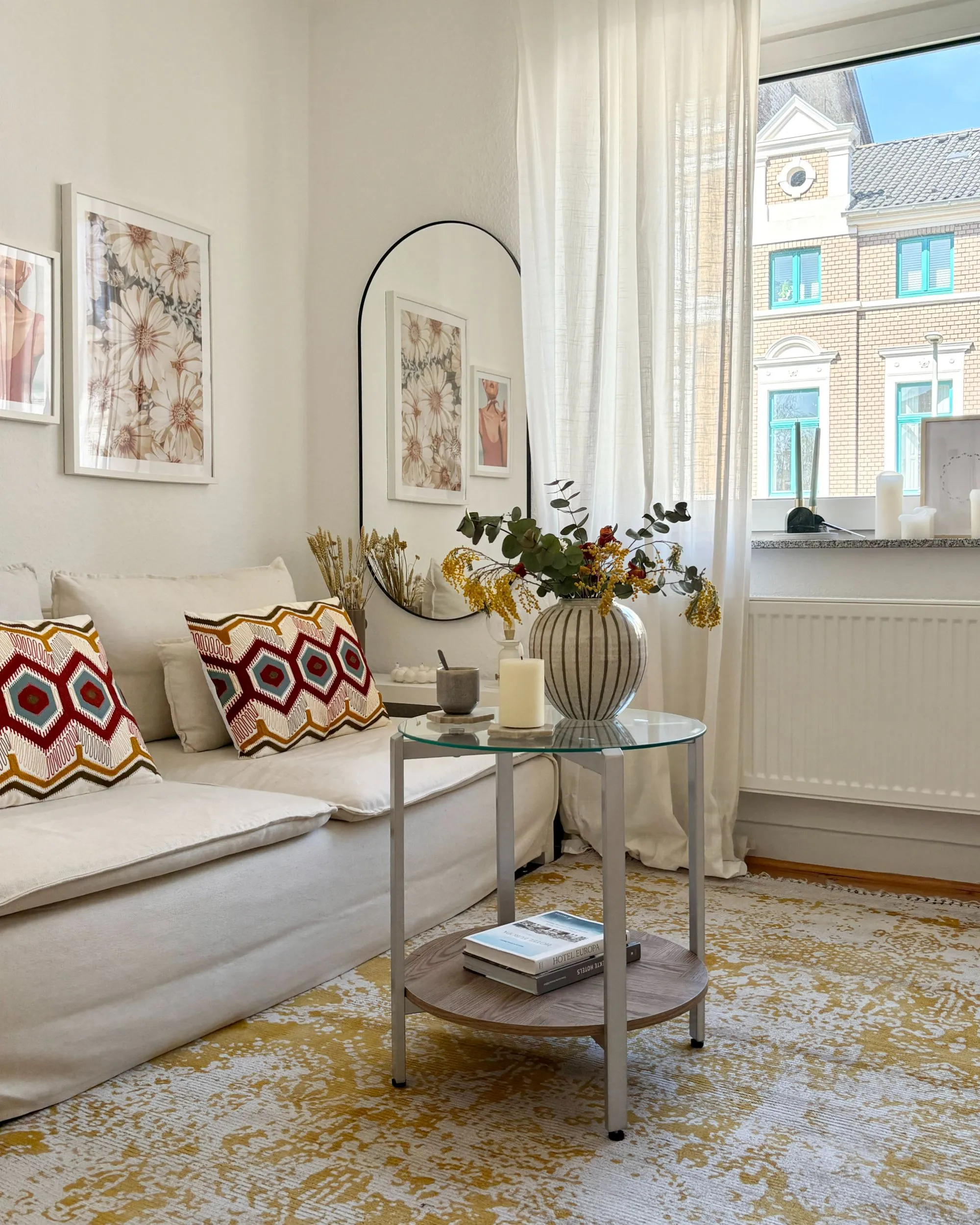 Bijzettafel LOVELL Veiligheidsglas Zilver