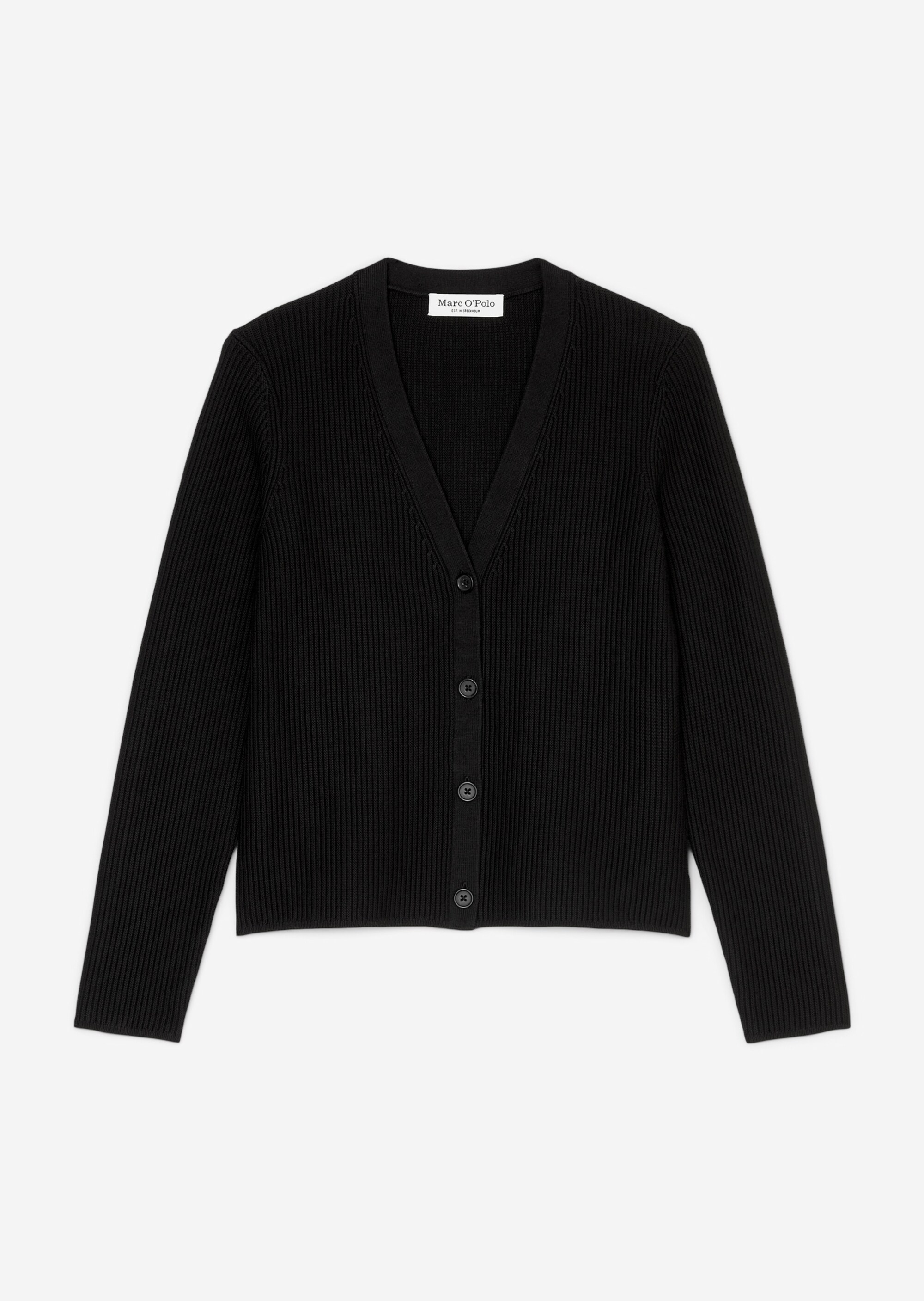 Rippstrick-Cardigan slimmit feiner Rippenstruktur