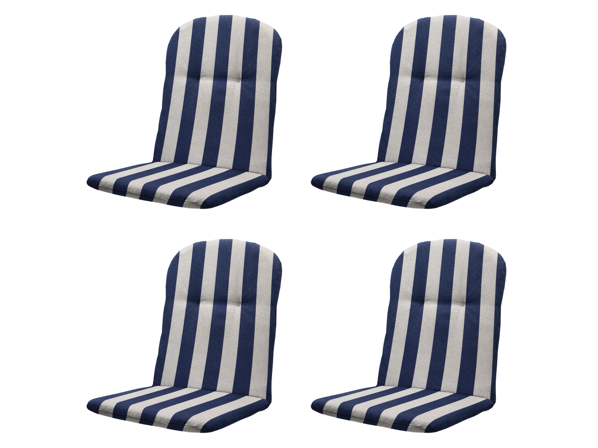 Madison Amora Blue kuipstoelkussen hoge rug - Set van 4